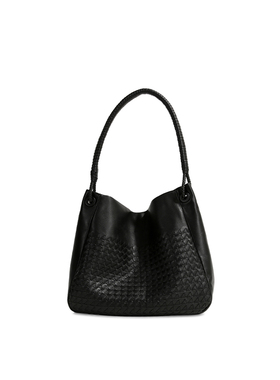 中古羊皮手工编织拼平面单肩托特包  10141