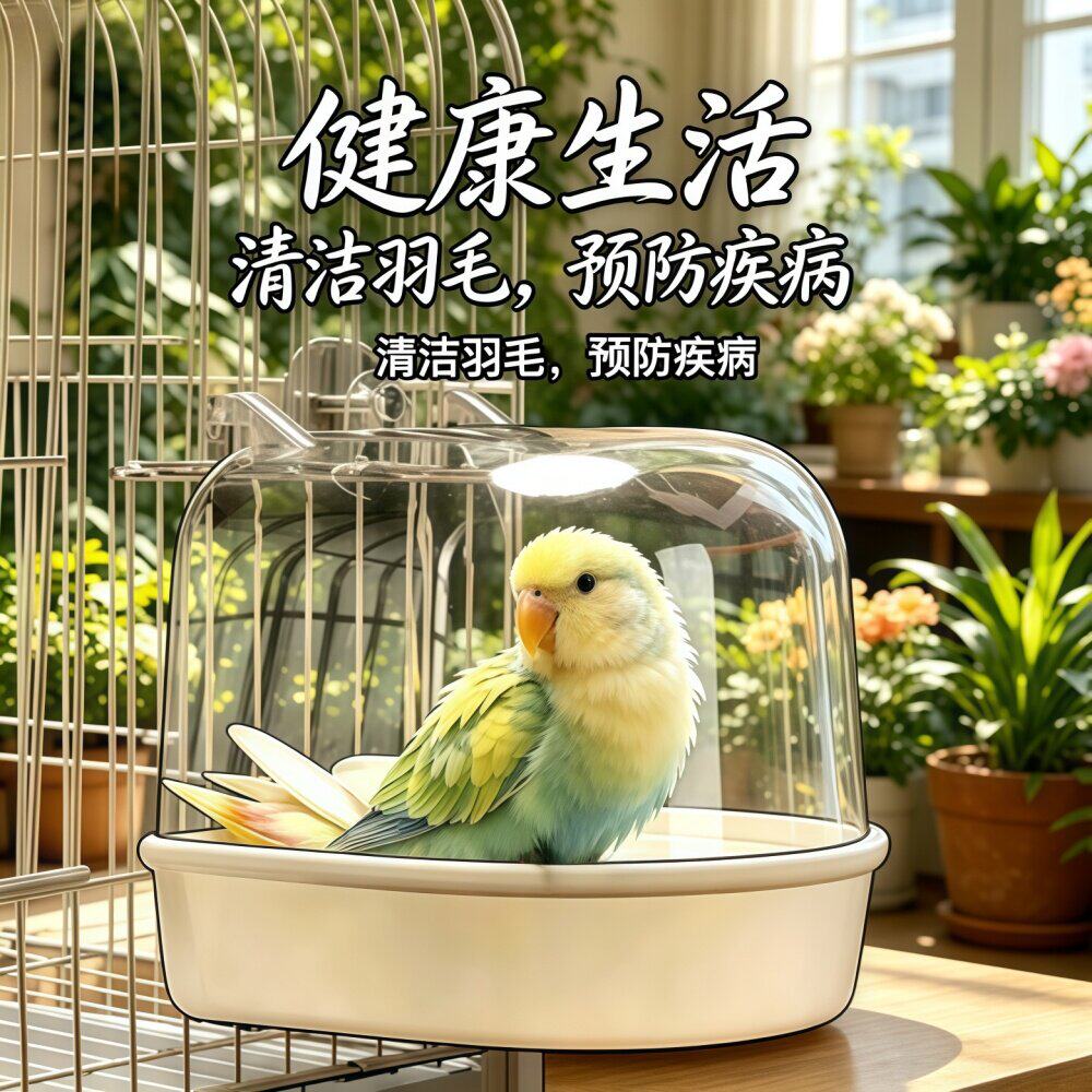 鹦鹉洗澡盆鹦鹉洗澡神器玄八哥洗澡盒凤专用洗澡盆自动小鸟洗澡器