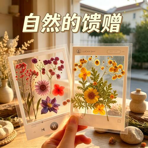 银杏叶塑封膜框DIY书签标本