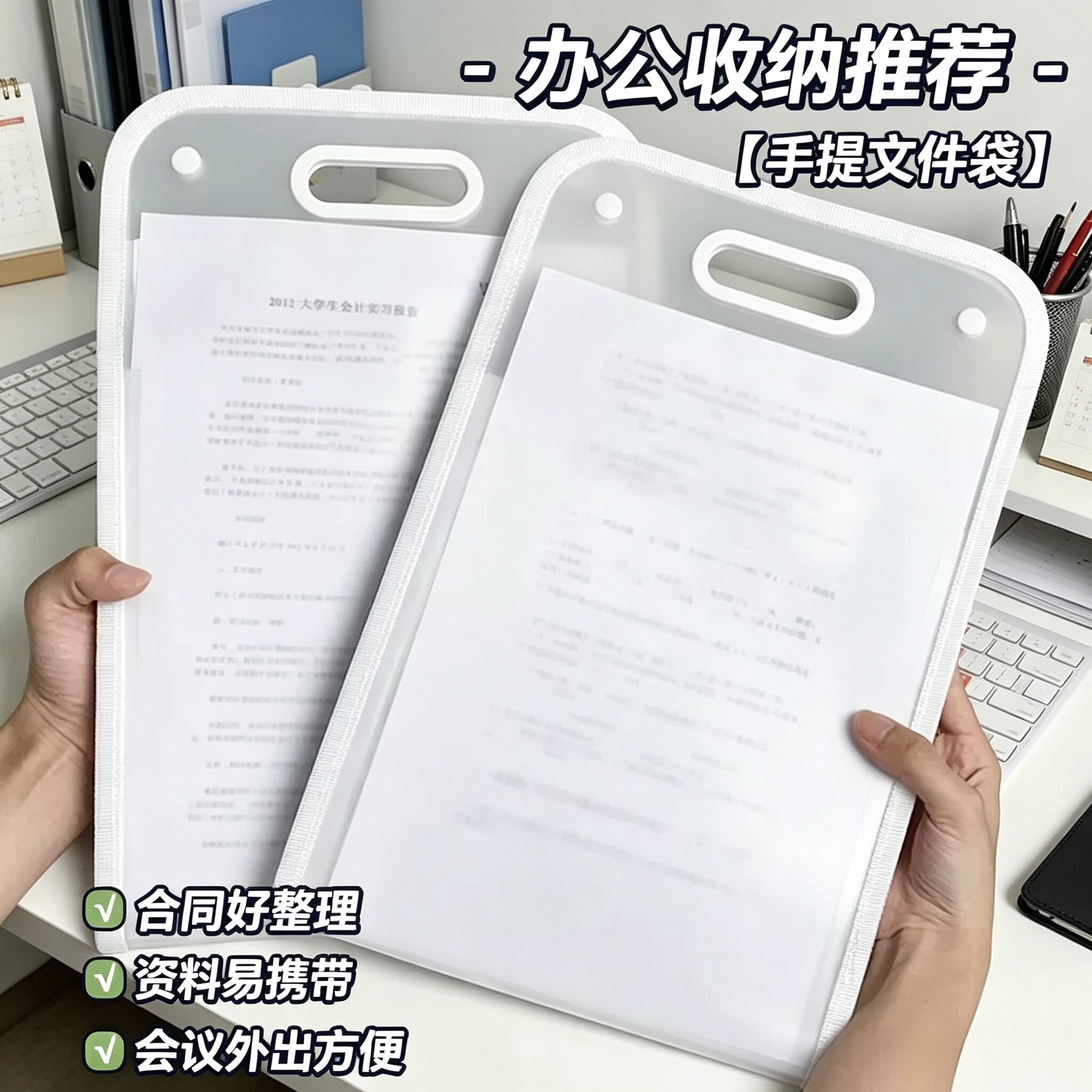 A4透明插页风琴文件夹带标签图片