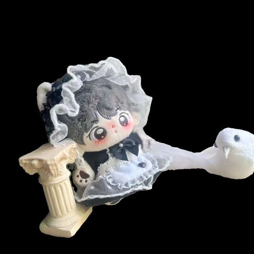 超便宜10cm娃衣女仆装棉花娃娃衣服可爱蕾丝裙子换装玩偶挂件可穿