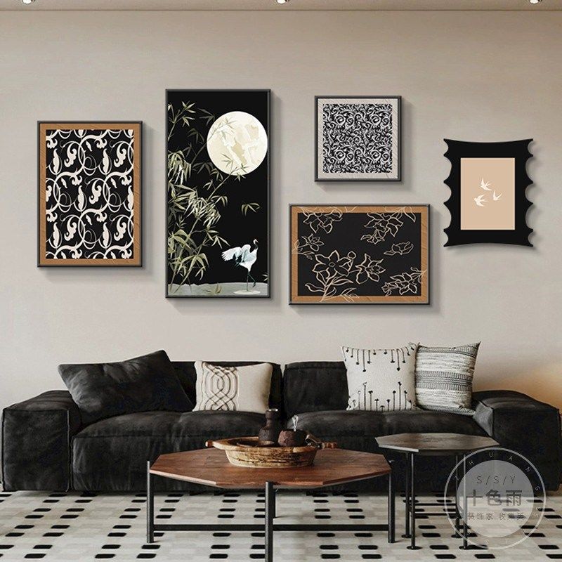 法式中古风客厅装饰画艺术复古沙发背景墙挂画高级感餐厅组合壁画,家居饰品,现代装饰画,淘宝优惠券,粉丝福利购,淘宝优惠卷