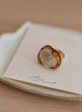 鸟与胡子手工个性复古简约文艺日系小众设计可调节纽扣女戒指新款