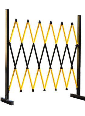 铁质圆管式伸缩围栏红白色黄黑色蓝白色电力施工隔离反光警示栏杆