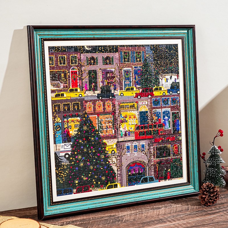 圣诞冬灯拼图相框空框1000片画框框架挂墙装裱300 70x50拼图裱框