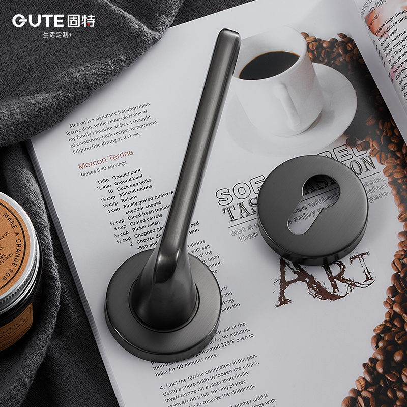 固特304不锈钢门锁室内卧室房门锁家用木门静音磁吸两件式锁具通