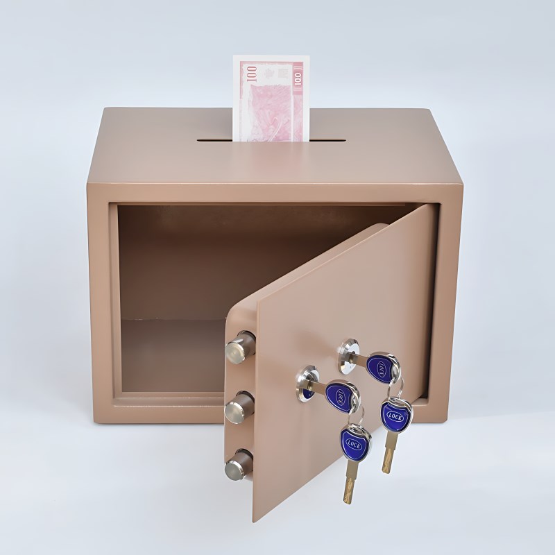 成人钥匙存钱罐家用双锁保险箱存钱箱储钱罐儿童男孩女孩可存可取