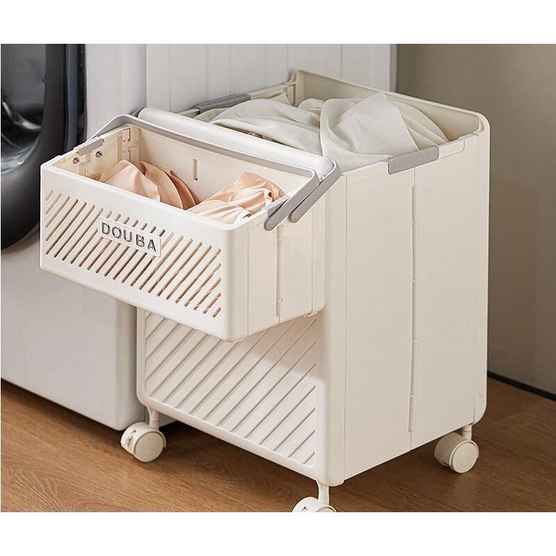 脏衣服收纳筐高级感浴室脏衣x篓洗衣篮神器收纳桶家用可折叠镂空