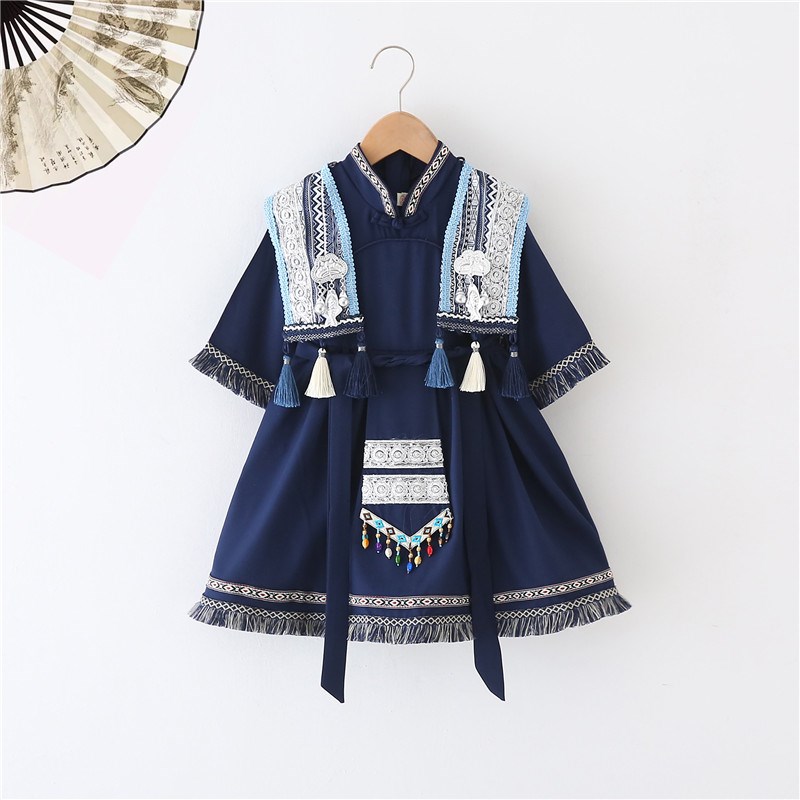藏族服装儿童女童藏式藏服少数民族藏式名族款演出服夏藏装藏服