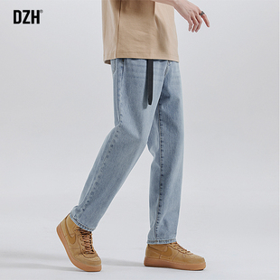 男士浅蓝色修身牛仔裤男直筒宽松春季裤子休闲百搭2025新款锥形裤