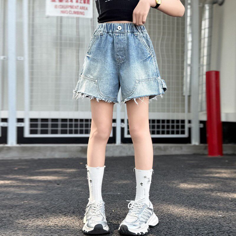 女童短裤外穿夏2025新款儿童裤子薄款夏装超好看女大童牛仔裤洋气