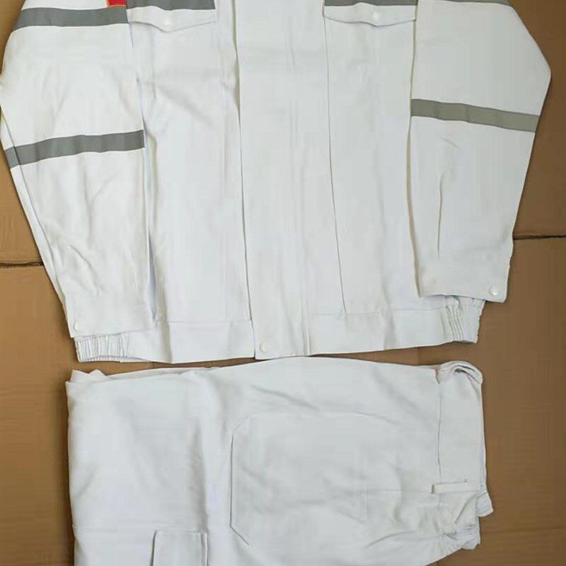中海油工作服纯棉白色红色电焊焊工加厚防烫阻燃蓝色船厂工衣