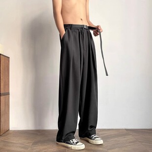 特大码300斤九分西裤男士春秋垂坠感高级感休闲西装长裤直筒裤子2