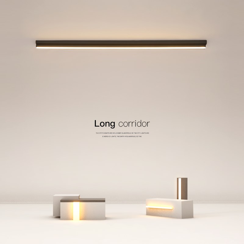 现代简约长条客厅灯北欧创意卧室灯过道Iled吸顶灯阳台衣帽间灯具