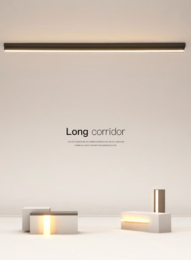 现代简约长条客厅灯北欧创意卧室灯过道Iled吸顶灯阳台衣帽间灯具