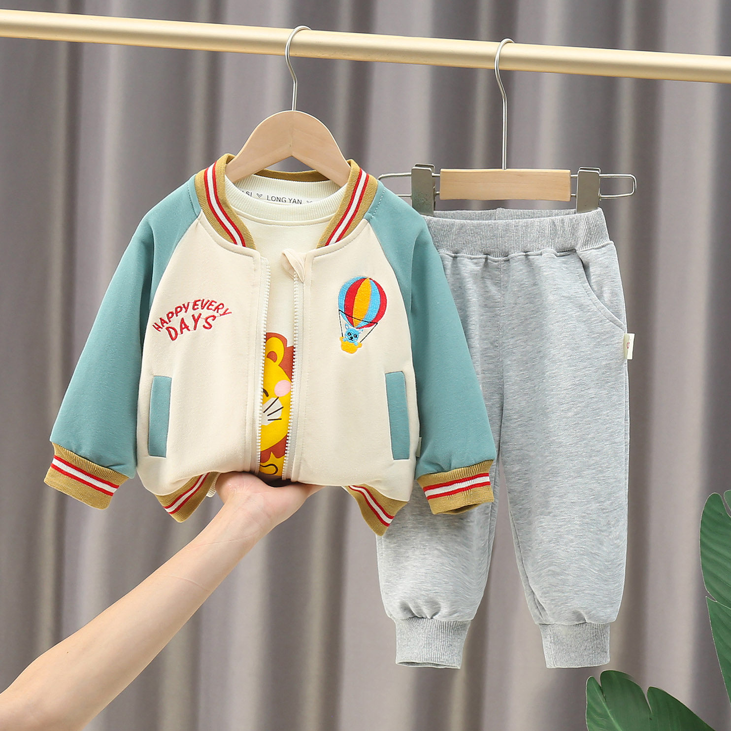 三件套男童套装儿童春秋童装宝宝帅气秋装小童卫衣婴儿纯棉新款潮