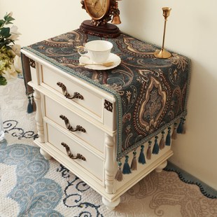 床头柜盖布高级感桌布遮灰套罩防尘布垫绣花巾欧式洗衣机罩防尘布