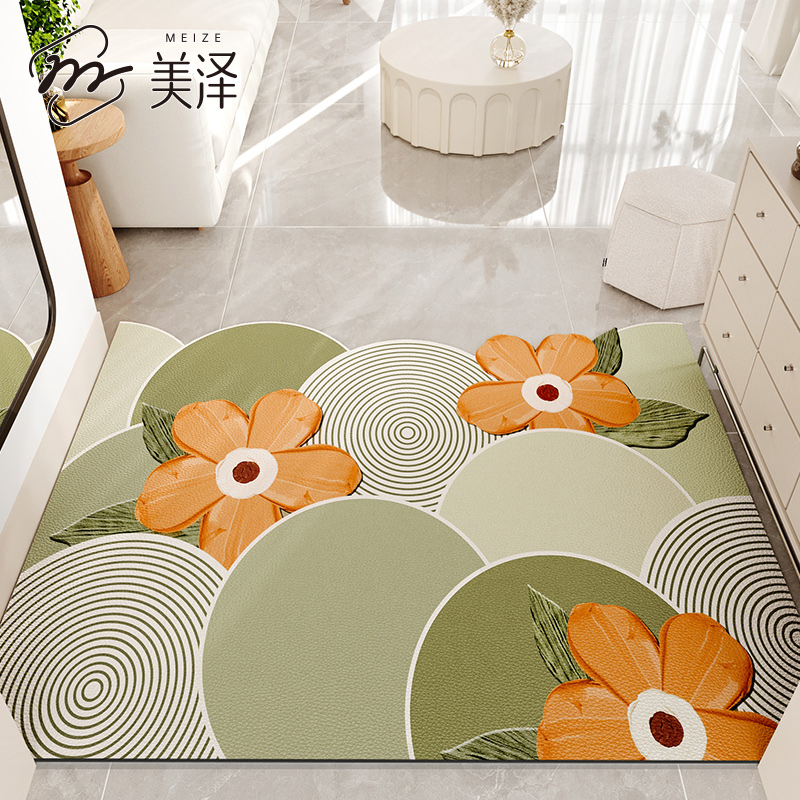 2024新款地垫入户门垫皮革可擦免洗进门口脚垫家用玄关可裁剪地毯