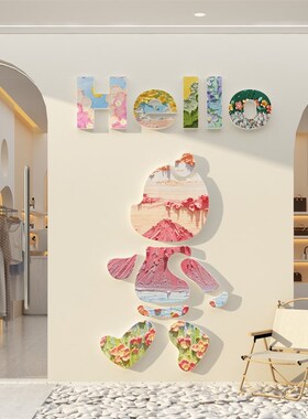 网红女服装店氛围布置墙壁面装饰画创意摆件背景拍照区门口吸引人