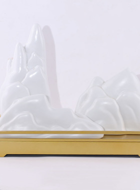 新中式铁艺金属摆件样板间售楼处设计师款软装饰品书房长方形摆设