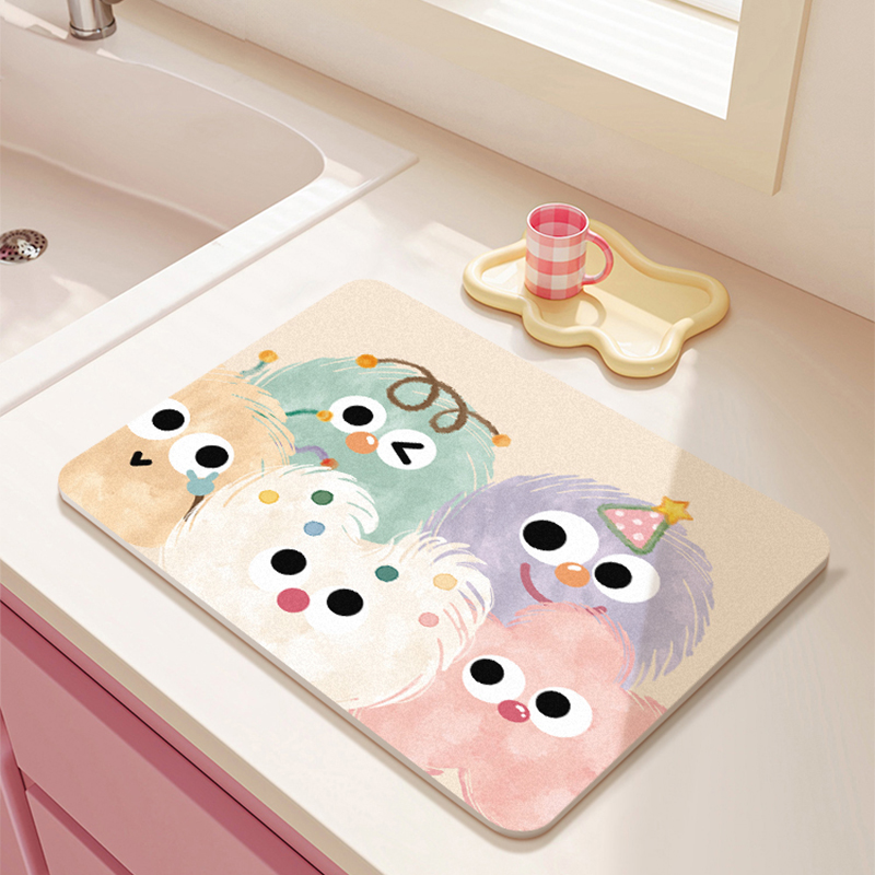 厨房多功能台面沥水垫硅藻泥吸水餐垫咖啡机桌面垫灶台专用隔热垫