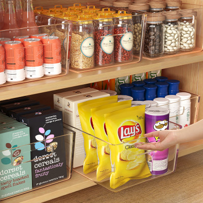 透明收纳盒桌面零食化妆品杂物储物篮筐家用亚克力塑料厨房整理盒