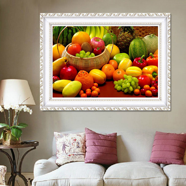 点贴钻十字绣满钻手工贴餐厅水果2023新款小幅魔方圆钻5D欧式风格