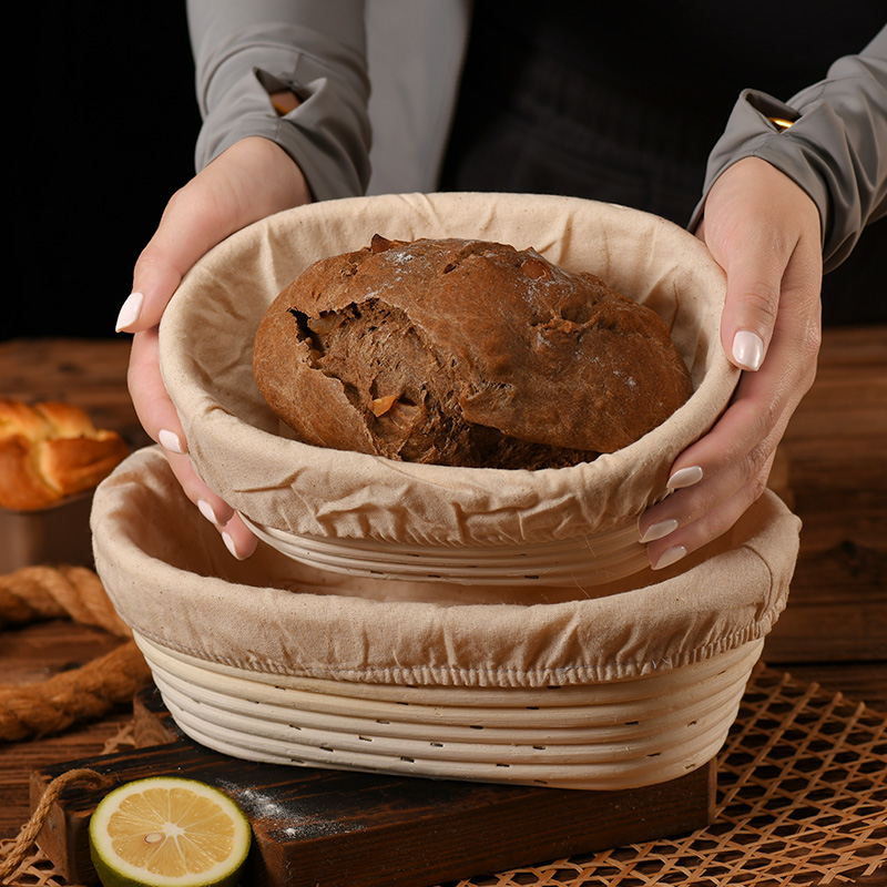 欧包发酵篮面包发面神器烘焙工具家用藤编篮面团欧式发酵布蓝模具