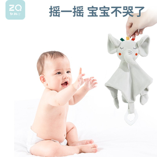 知趣婴儿安抚巾玩偶可啃咬入口宝宝哄睡觉神器毛绒抓握布手偶玩具