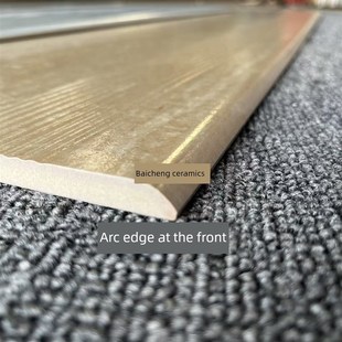 哑光彷木纹楼梯梯级砖集成彷木地板梯级地砖台阶弯曲边釉面