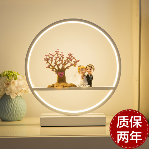 结婚台灯卧室床头柜灯陪嫁礼物创意智能现代婚房浪漫红色喜庆灯