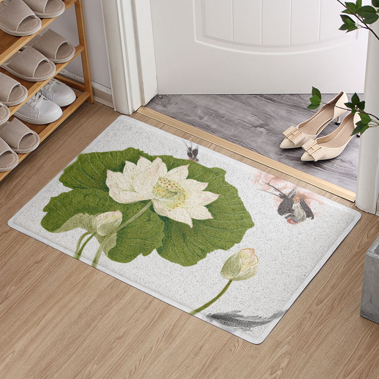 中国风新中式荷花 进门地垫入户蹭土门垫垫子家用门外 进门垫丝圈,居家布艺,家用脚垫,淘宝优惠券,粉丝福利购,淘宝优惠卷