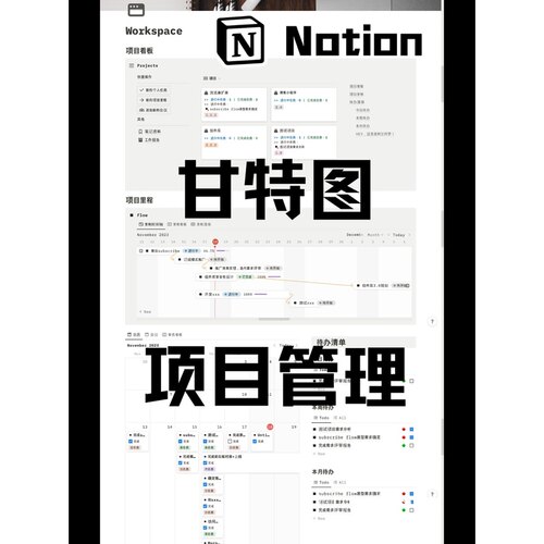 Notion模板｜工作项目管理·甘特图追踪·电脑使用佳