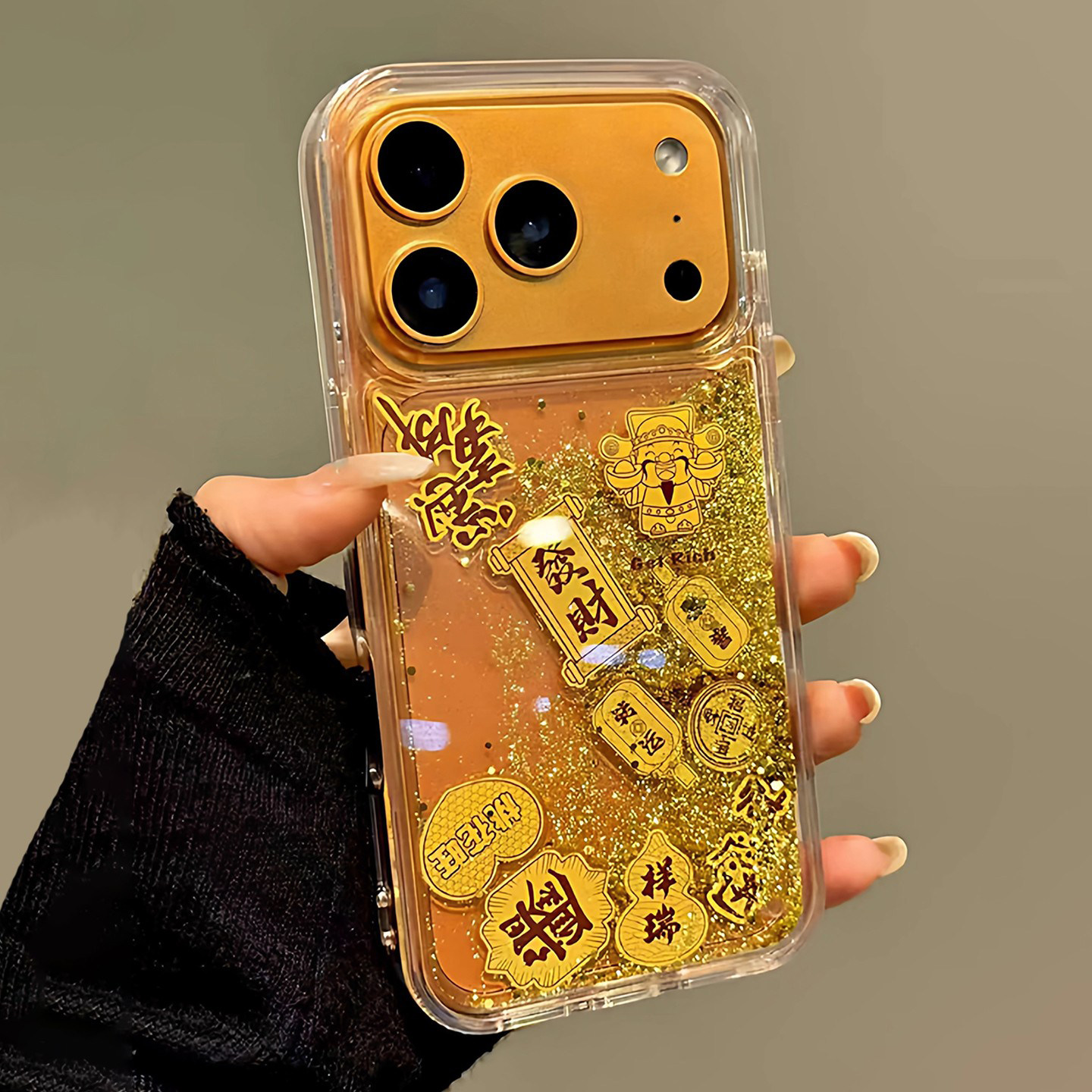 流沙金箔 适用苹果17promax手机壳新款iPhone16pr