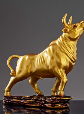 运势如虹金牛摆件牛气冲天财运牛招财吉祥物华尔街生肖牛开业礼品