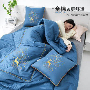 全棉抱枕两用被子2025新款车用午睡枕头被毯子二合一车载汽车靠枕