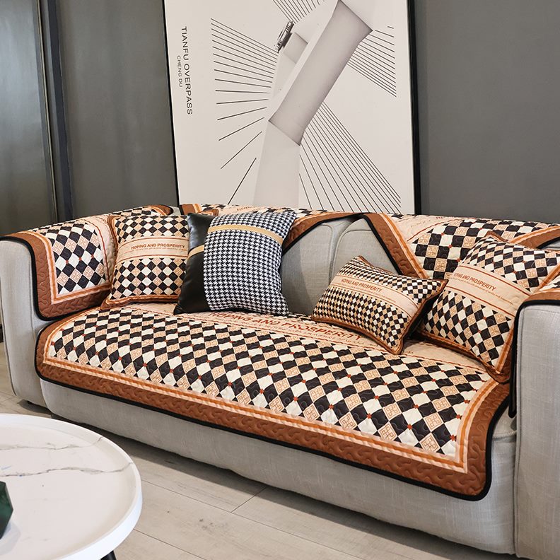 沙发垫沙发罩四季通用皮沙发巾套机格子布艺新中式时尚现代简约洗
