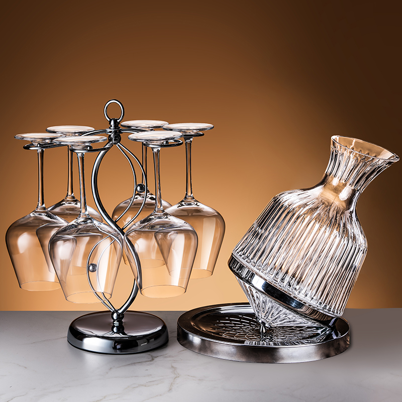 勃艮第水晶红酒杯醒酒器套装家用轻奢葡萄酒杯大号高脚杯商用