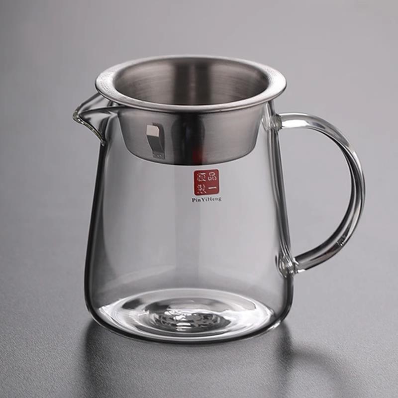 加厚玻璃公道杯茶漏一体茶具套组高档公杯耐高温茶海分茶器带盖子图片