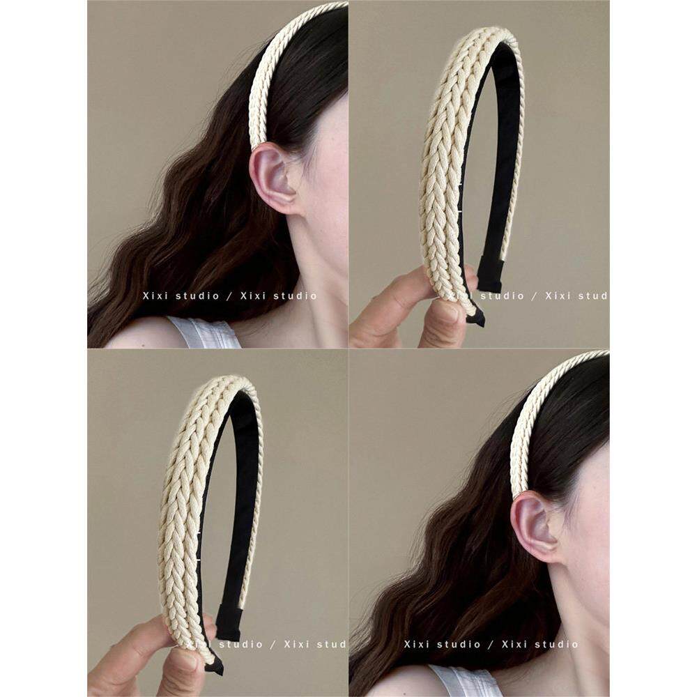 【官方正品】白色美学！宽版麻花头箍！文艺风百搭洗脸发箍复古压