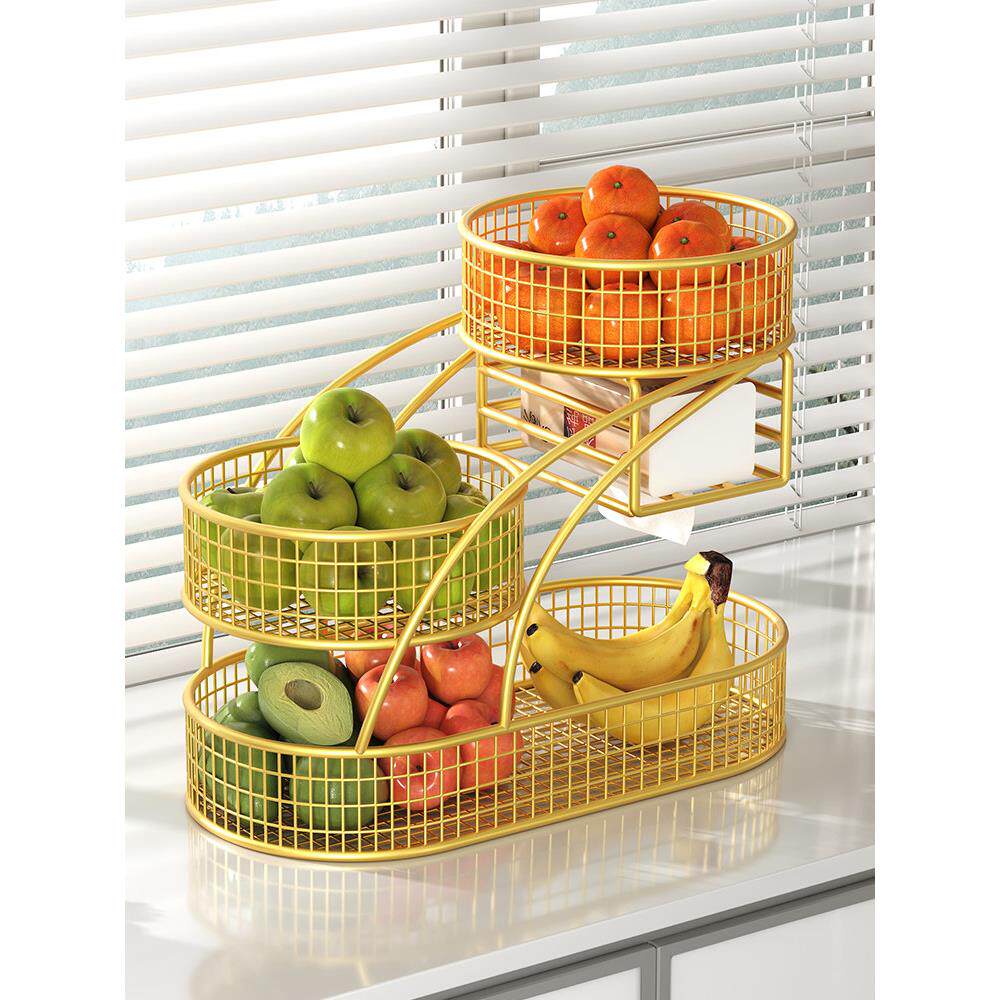 【官方正品】水果盘家用客厅茶几多层轻奢高档果篮糖果点心干果零