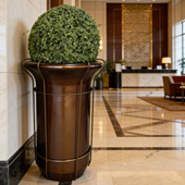 花缸 新古典大厅花器花钵室内高款 定制不锈钢异形花器 售楼部花盆