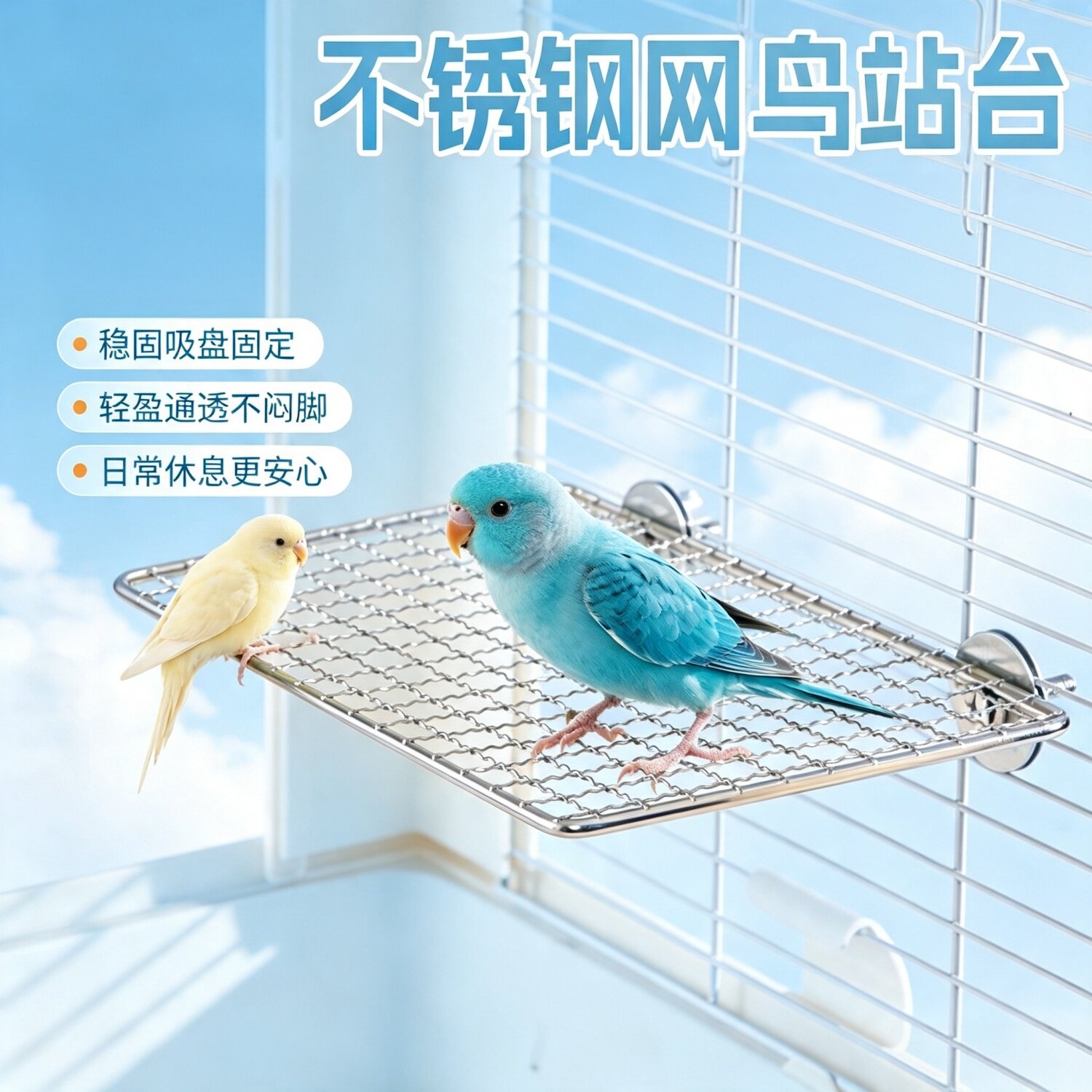 鹦鹉不锈钢鸟笼休息站台图片
