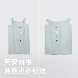 浴巾浴裙浴袍2023新款 三利可穿式 全棉女大人家用吸水可裹裹巾