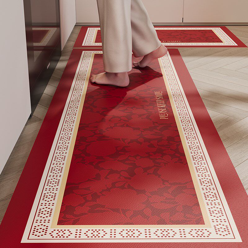 红色新年喜庆厨房防滑地垫硅藻泥门口吸水脚垫耐脏防摔浴室门垫子,居家布艺,厨房地垫,淘宝优惠券,粉丝福利购,淘宝优惠卷
