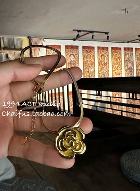 柴夫工作室/X628 法式复古油画手工串珠项链轻奢小众设计感颈链