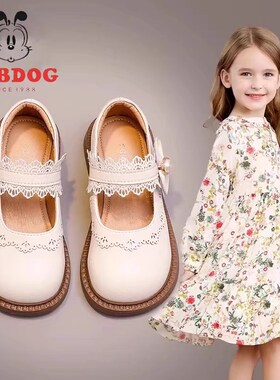 真皮女童鞋子儿童公主小皮鞋2025新款春秋女宝宝简约黑色演出单鞋