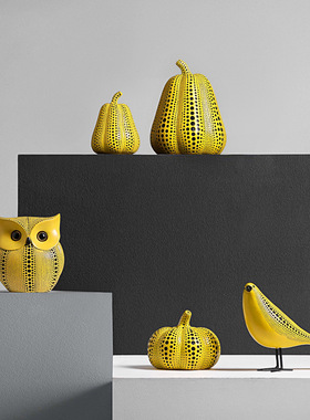 创意波点南瓜北欧摆件p动物现代简约办公室样板房酒柜玄关软装饰