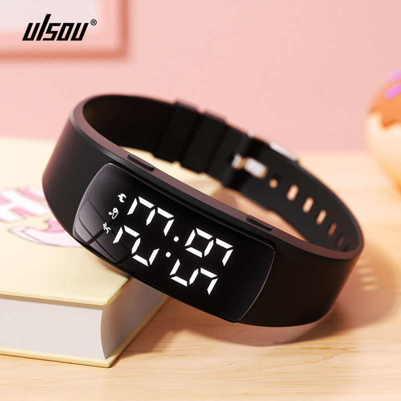 电子手表女款学生初高中初中生无声震动闹钟叫醒专用跑步运动手环