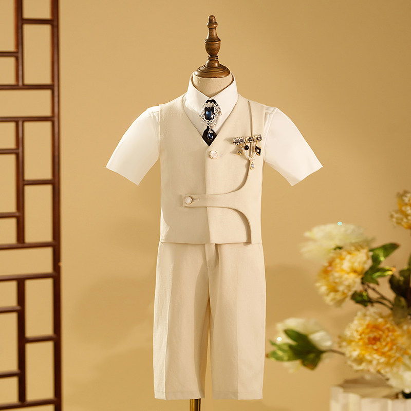 男童礼服高端2023新款儿童西装套装模特走秀小男孩主持人钢琴演出